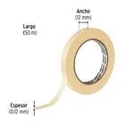 Cinta masking tape de 1/2' x 50 m, PRETUL 3