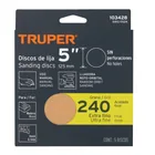 Paquete con 5 discos de lija 5' grano 240, ciegos, TRUPER 4