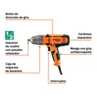 Llave de impacto 1/2' 550W, 258 lb/ft, TRUPER PRO 5