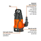 Bomba sumergible plástica, 1/2 HP para agua sucia, TRUPER 2
