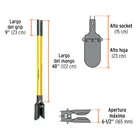 Cavador mangos de fibra de vidrio 48', TRUPER EXPERT 5