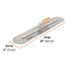 Llana 24' canto redondo, 18 remaches, mango madera, TRUPER 3