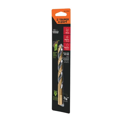 Broca HSS 3/8' Trugold para metal en blíster, EXPERT