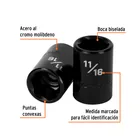 Dado de impacto de 11/16', 6 puntas, cuadro 1/2', TRUPER 2