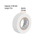 Cinta de aislar de 9 m x 19 mm, blanca, TRUPER 3