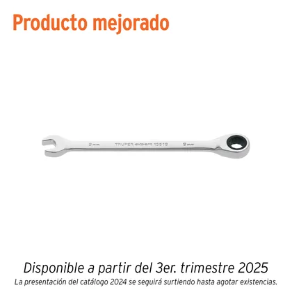 Llave combinada con matraca 9 mm x 146 mm largo, EXPERT