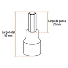 Juego de 6 dados cuadro 1/2' punta hex mm, estuche metálico 3