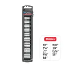 Juego de 9 dados cuadro 3/8' std, TRUPER 3