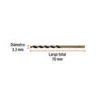 Broca HSS 3.3 mm Trugold para metal, TRUPER EXPERT 3