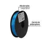 Carrete con 100 m de hilo para pesca azul calibre 0.40 mm 2