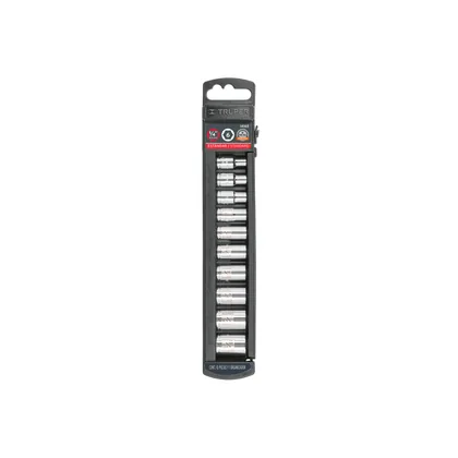 Juego de 10 dados cuadro 1/4' std, TRUPER