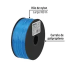 Carrete con 100 m de hilo para pesca azul calibre 0.70 mm 2