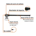Hacha labor entera 4 lb, mango de fibra de vidrio 36',TRUPER 2
