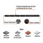 Broca HSS 3/16' Trublack para metal, TRUPER 3