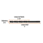 Broca HSS 3/16' Trublack para metal, TRUPER 4