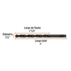 Broca HSS 7/32' Trublack para metal, TRUPER 4