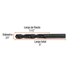 Broca HSS 3/4' Trublack para metal, TRUPER 4