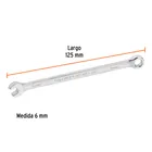 Llave combinada extralarga 6 mm x 125 mm de largo, EXPERT 3