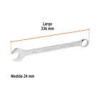 Llave combinada extralarga 24 mm x 336 mm de largo, EXPERT 3
