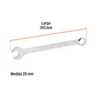 Llave combinada extralarga 28 mm x 393 mm de largo, EXPERT 3
