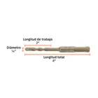 Broca SDS Plus 1/4 x 4', TRUPER 4