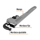 Llave stilson 10' cuerpo de aluminio, TRUPER 2