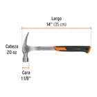 Martillo forjado 20 oz uña recta, mango con neopreno, EXPERT 3