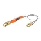 Línea de vida 1.8 m cable de acero, absorbedor impacto, ANSI 1