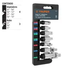 Juego de 7 piezas de adaptadores y nudos universales, TRUPER 2