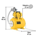Equipo hidroneumático 24L, bomba periférica 1/2 HP, PRETUL 5