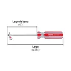 Desarmador plano 3/16 x 4' mango de PVC, PRETUL 2