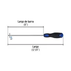 Desarmador de cruz 1/4' x 8' mango Comfort Grip, PRETUL 2