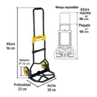 Diablo de carga, plegable de acero, 60 kg, PRETUL 4