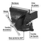 Tornillo de banco 6' de hierro gris, PRETUL 3