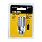 Cople rápido de acero, macho, cuerda 1/4' NPT, PRETUL 3