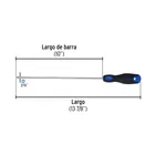Desarmador de cruz 3/16' x 10' mango Comfort Grip, PRETUL 2