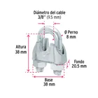 Bolsa c/20 nudos (perros) de hierro p/cable de 3/8', FIERO 3