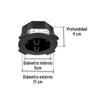 Bote integral de 8 cm, aro interno de 11 cm, VOLTECK 3