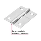 Bisagra rectangular 2 x 1-1/2', acero inoxidable, HERMEX 2