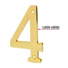 Número 4 de latón sólido 4', latón brillante, HERMEX 2