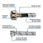 Manguera para boiler, acero inox. 3/4'H x 3/4'M, 60 cm 2