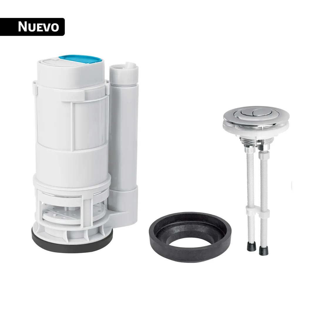 Válvula descarga dual 2' para WC de 2 piezas, con botón dual