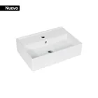 Lavabo de porcelana de sobreponer rectangular, blanco, FOSET 1