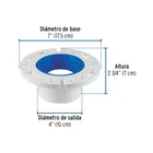 Brida con cuello rígido para WC, tubería de 4', FOSET 3
