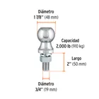 Bola de arrastre para remolque, 1-7/8', 2,000 lb, TRUPER 4