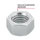 Bolsa con 50 tuercas 1/2' hexagonales de acero galvanizado 2