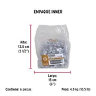 Bolsa con 50 tuercas 1/2' hexagonales de acero galvanizado 6