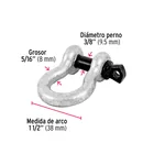 Grillete de acero forjado 5/16', FIERO 3
