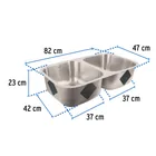 Tarja de submontar 82 x 47 x 23 cm doble tina, FOSET RIVIERA 3