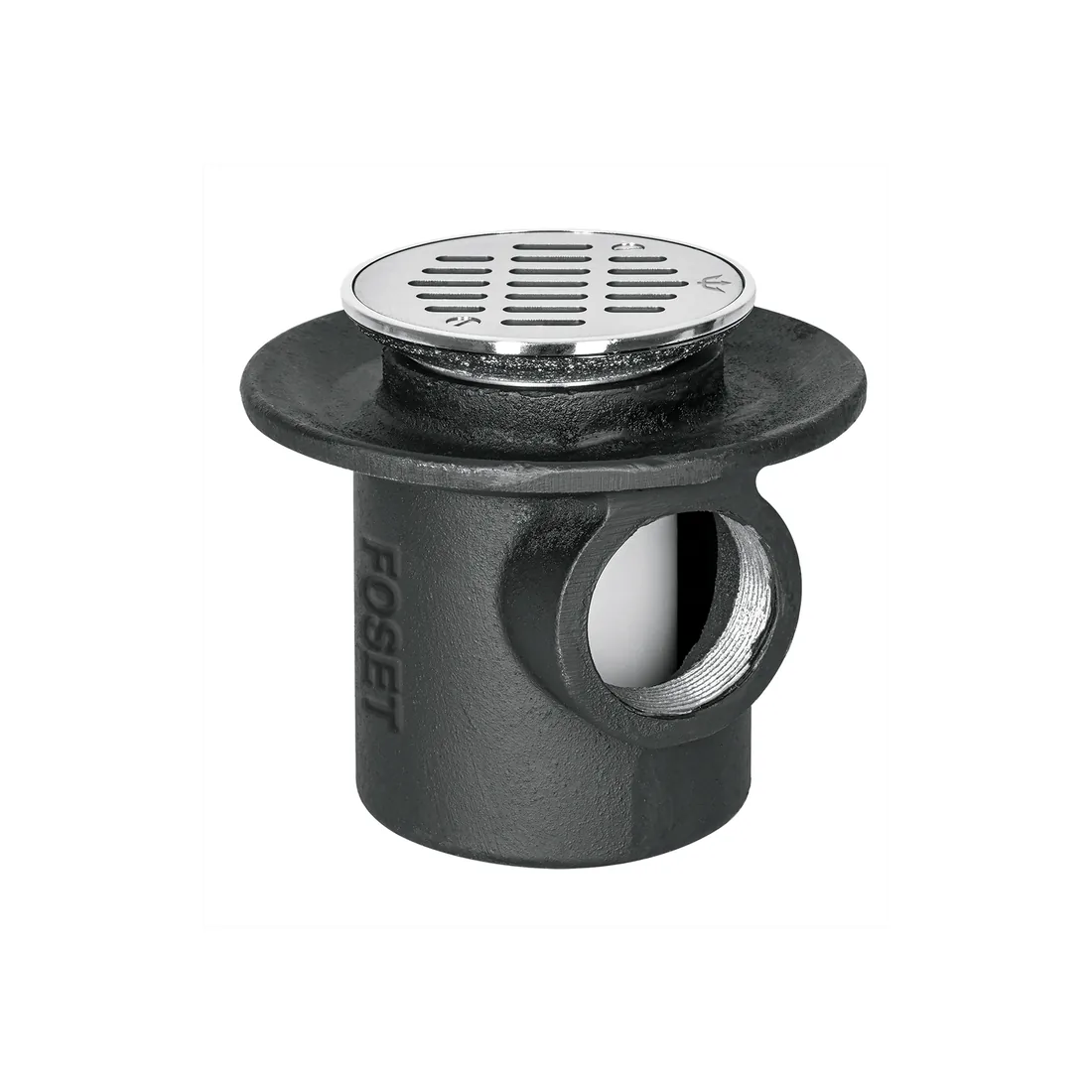 Coladera de hierro de una boca para piso, rejilla inox